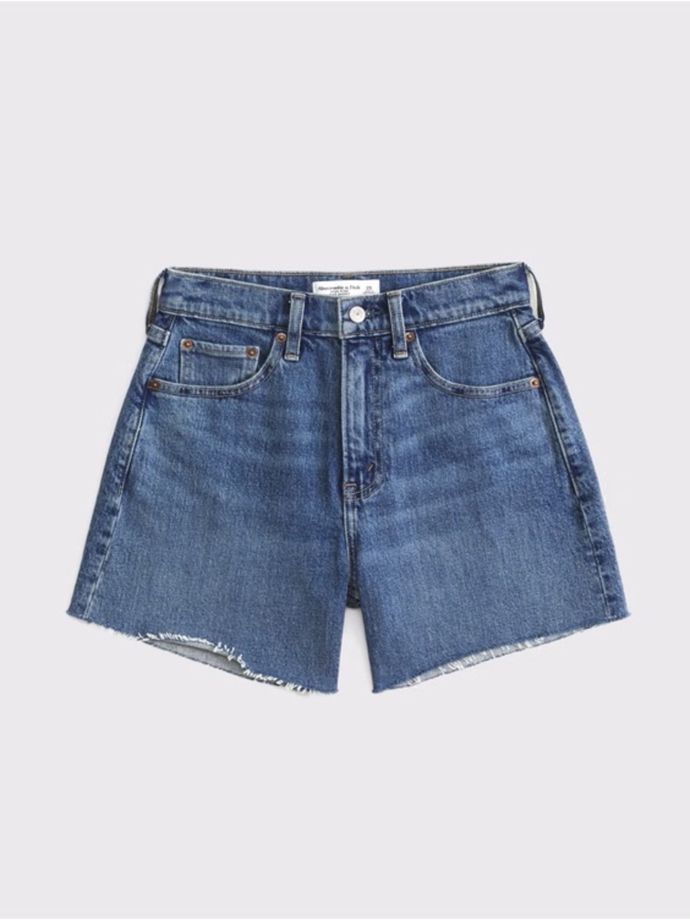 The Dad Shorts High-Rise Blue Denim Cutoff Shorts